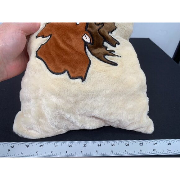 Fiesta Brown Moose 19" Peek a Boo Pillow Plush cream Pillow Moose Picture Zip Cl - Picture 10 of 11